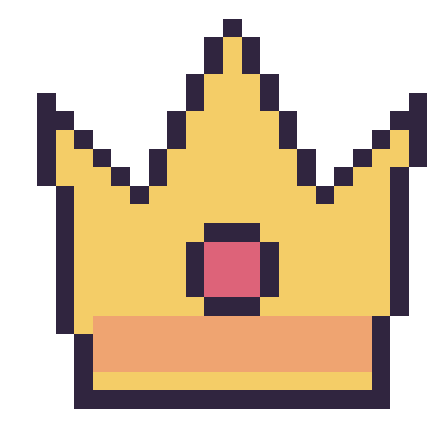 Modèle de pixel art Couronne sur une grille de 24 par 24 cases
