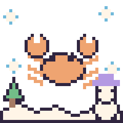 Pixel art Crabe en hiver, grille 40 × 40