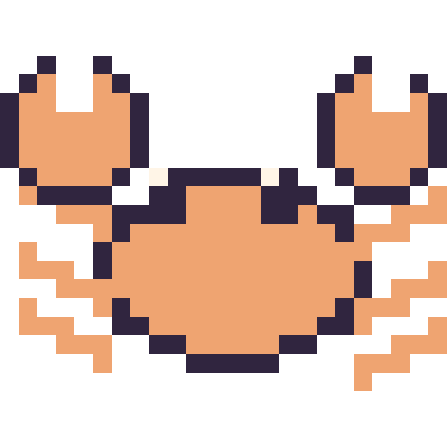 Modèle de pixel art Crabe sur une grille de 24 par 24 cases