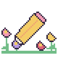 Pixel art Crayon dans le jardin, grille 40 × 40