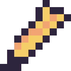 Pixel art Crayon simple 10 × 10, grille 10 × 10