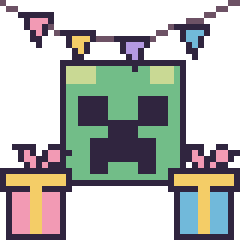 Pixel art Creeper pour un anniversaire, grille 40 × 40