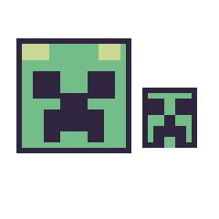 Pixel art Creeper et Creeper Minecraft 16 × 16, grille 40 × 40