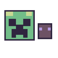Pixel art Creeper et Enderman Minecraft 16 × 16, grille 40 × 40