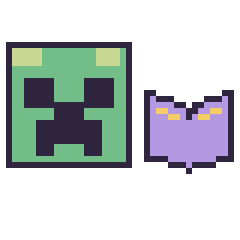 Pixel art Creeper et Livre enchante Minecraft 16 × 16, grille 40 × 40