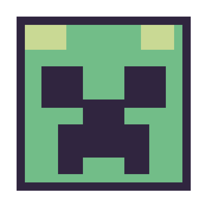 Modèle de pixel art Creeper sur une grille de 24 par 24 cases