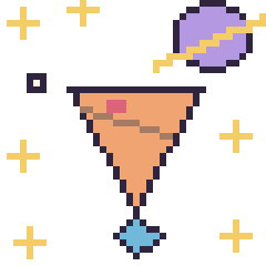 Pixel art Crêpe dans l’espace, grille 40 × 40