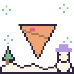 Pixel art Crêpe en hiver, grille 40 × 40