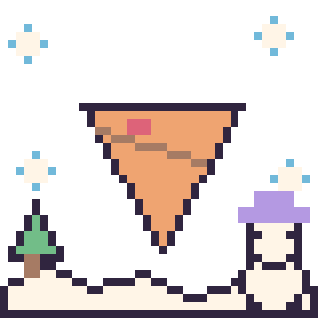 Modèle de pixel art Crêpe en hiver sur une grille de 40 par 40 cases