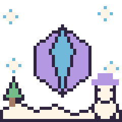 Pixel art Cristal en hiver, grille 40 × 40