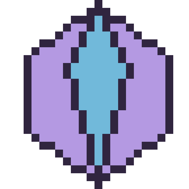 Modèle de pixel art Cristal sur une grille de 24 par 24 cases