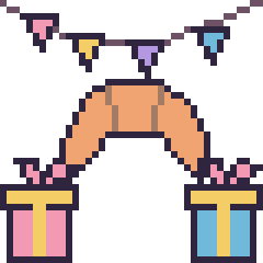Pixel art Croissant pour un anniversaire, grille 40 × 40