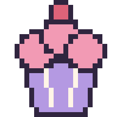 Pixel art Cupcake, grille 24 × 24