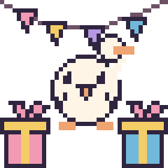 Pixel art Cygne pour un anniversaire, grille 40 × 40