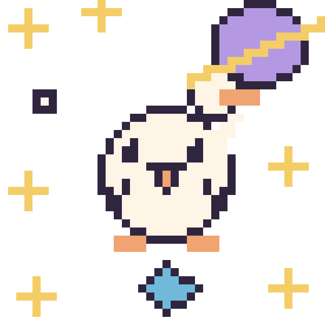 Modèle de pixel art Cygne dans l’espace sur une grille de 40 par 40 cases