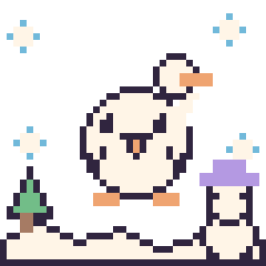 Pixel art Cygne en hiver, grille 40 × 40