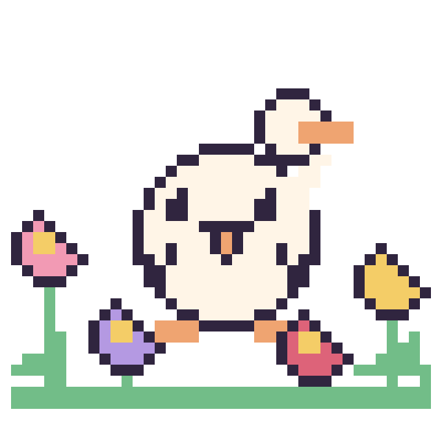 Modèle de pixel art Cygne dans le jardin sur une grille de 40 par 40 cases