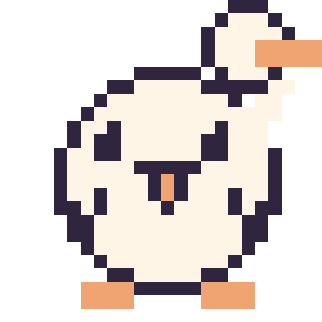 Modèle de pixel art Cygne sur une grille de 24 par 24 cases