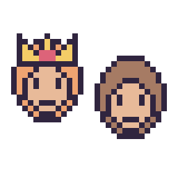 Pixel art Daisy mini et Donkey Kong mini, grille 32 × 32