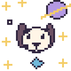 Pixel art Dalmatien dans l’espace, grille 40 × 40