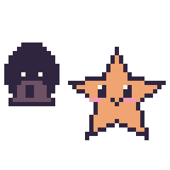 Pixel art Dark Vador mini et Étoile de mer, grille 40 × 40