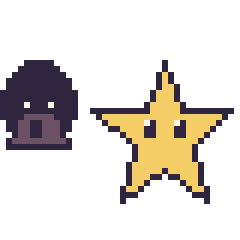 Pixel art Dark Vador mini et Étoile, grille 40 × 40