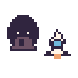 Pixel art Dark Vador mini et Fusée simple 12 × 12, grille 32 × 32