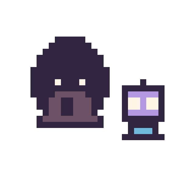 Modèle de pixel art Dark Vador mini et Robot simple 10 × 10 sur une grille de 32 par 32 cases