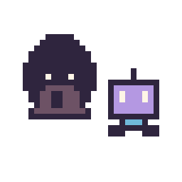 Pixel art Dark Vador mini et Robot simple 12 × 12, grille 32 × 32