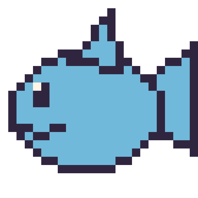 Modèle de pixel art Dauphin sur une grille de 24 par 24 cases