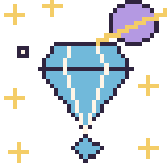 Pixel art Diamant dans l’espace, grille 40 × 40