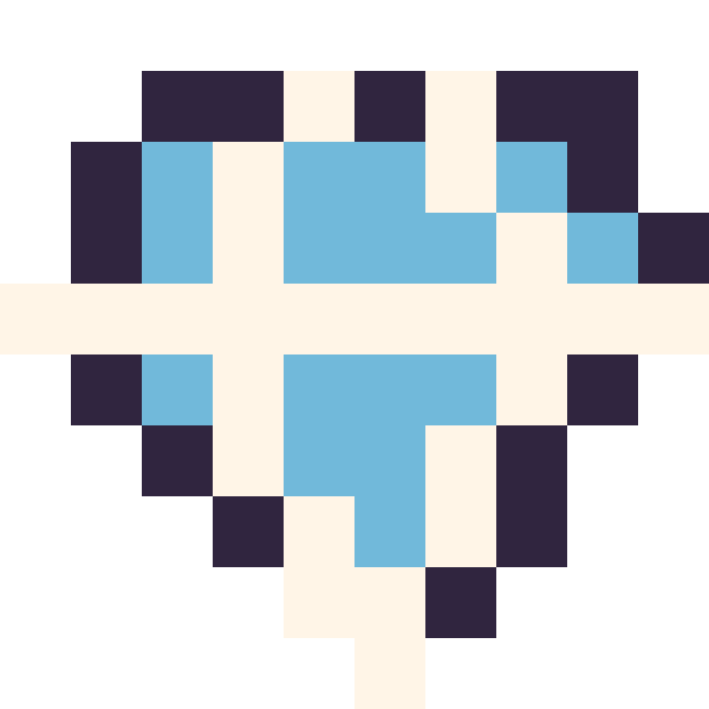 Modèle de pixel art Diamant simple 10 × 10 sur une grille de 10 par 10 cases