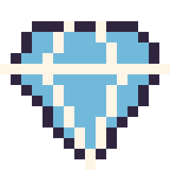Pixel art Diamant simple 16 × 16, grille 16 × 16