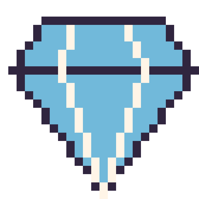 Modèle de pixel art Diamant sur une grille de 24 par 24 cases