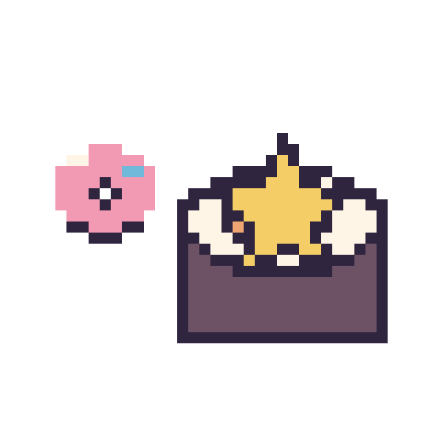 Modèle de pixel art Donut simple 10 × 10 et Sushi avec une étoile sur une grille de 40 par 40 cases