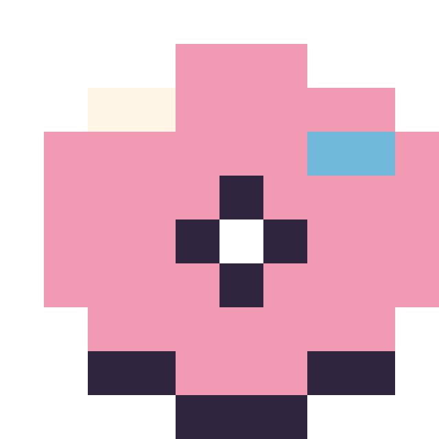 Modèle de pixel art Donut simple 10 × 10 sur une grille de 10 par 10 cases