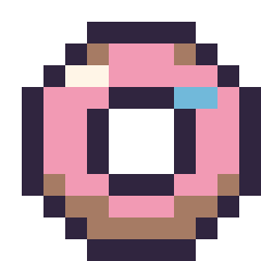 Pixel art Donut simple 12 × 12, grille 12 × 12