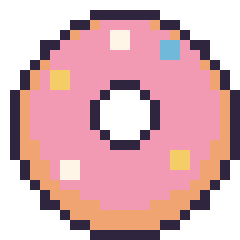 Pixel art Donut, grille 24 × 24