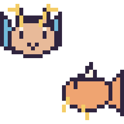 Pixel art Dracolosse mini et Magicarpe mini, grille 32 × 32