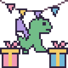 Pixel art Dragon pour un anniversaire, grille 40 × 40