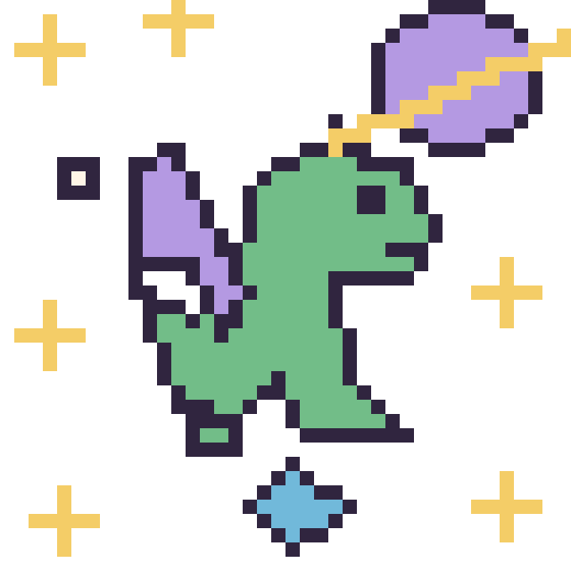 Modèle de pixel art Dragon dans l’espace sur une grille de 40 par 40 cases