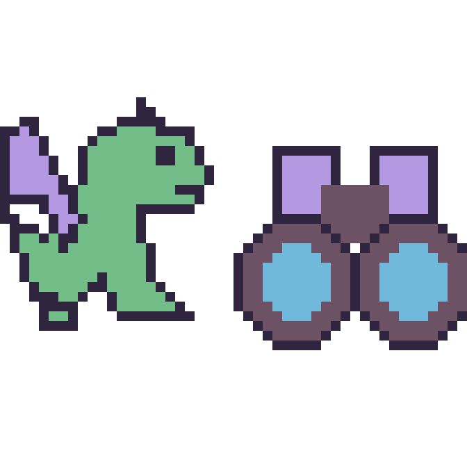 Modèle de pixel art Dragon et Jumelles sur une grille de 48 par 48 cases