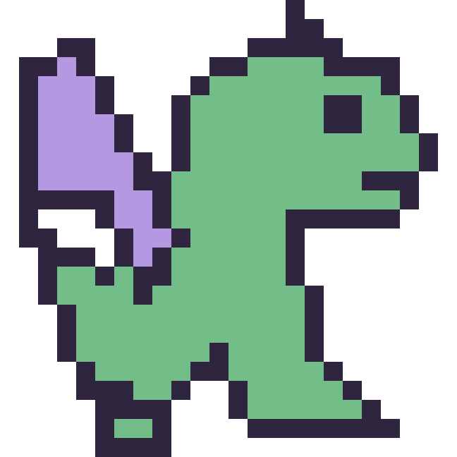 Modèle de pixel art Dragon sur une grille de 24 par 24 cases