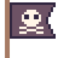 Pixel art Drapeau pirate, grille 24 × 24