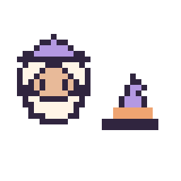 Pixel art Dumbledore mini et Chapeau de sorcière simple 10 × 10, grille 32 × 32