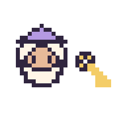 Pixel art Dumbledore mini et Clé simple 10 × 10, grille 32 × 32
