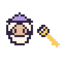 Pixel art Dumbledore mini et Clé simple 12 × 12, grille 32 × 32