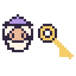 Pixel art Dumbledore mini et Clé simple 16 × 16, grille 32 × 32