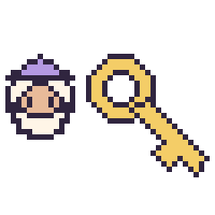 Pixel art Dumbledore mini et Clé, grille 40 × 40