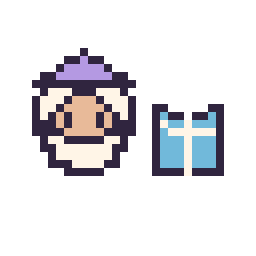 Pixel art Dumbledore mini et Livre simple 10 × 10, grille 32 × 32